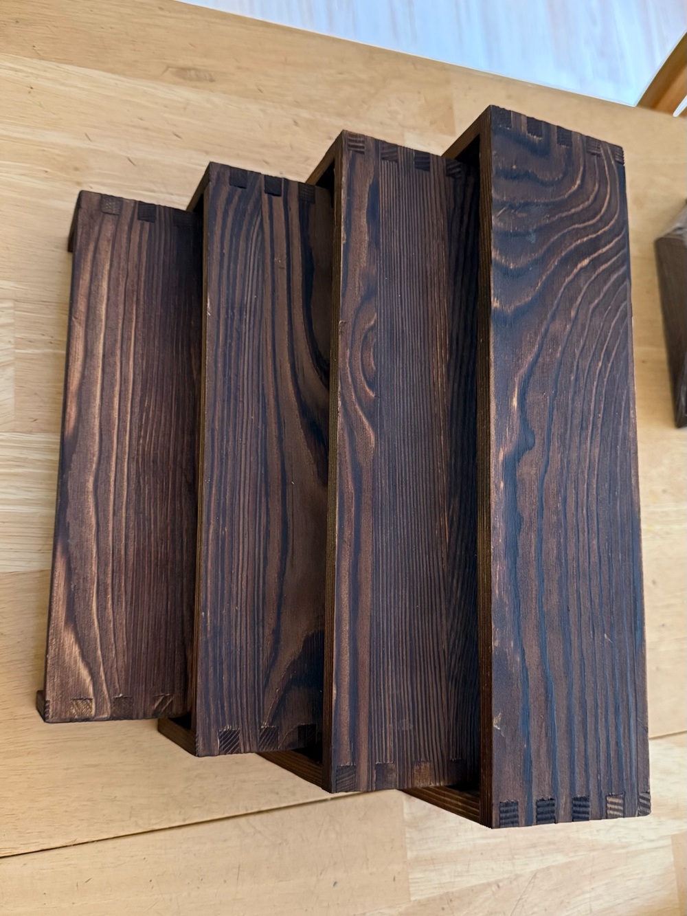 Wooden Tiered Shelf Organizer - Dark Brown